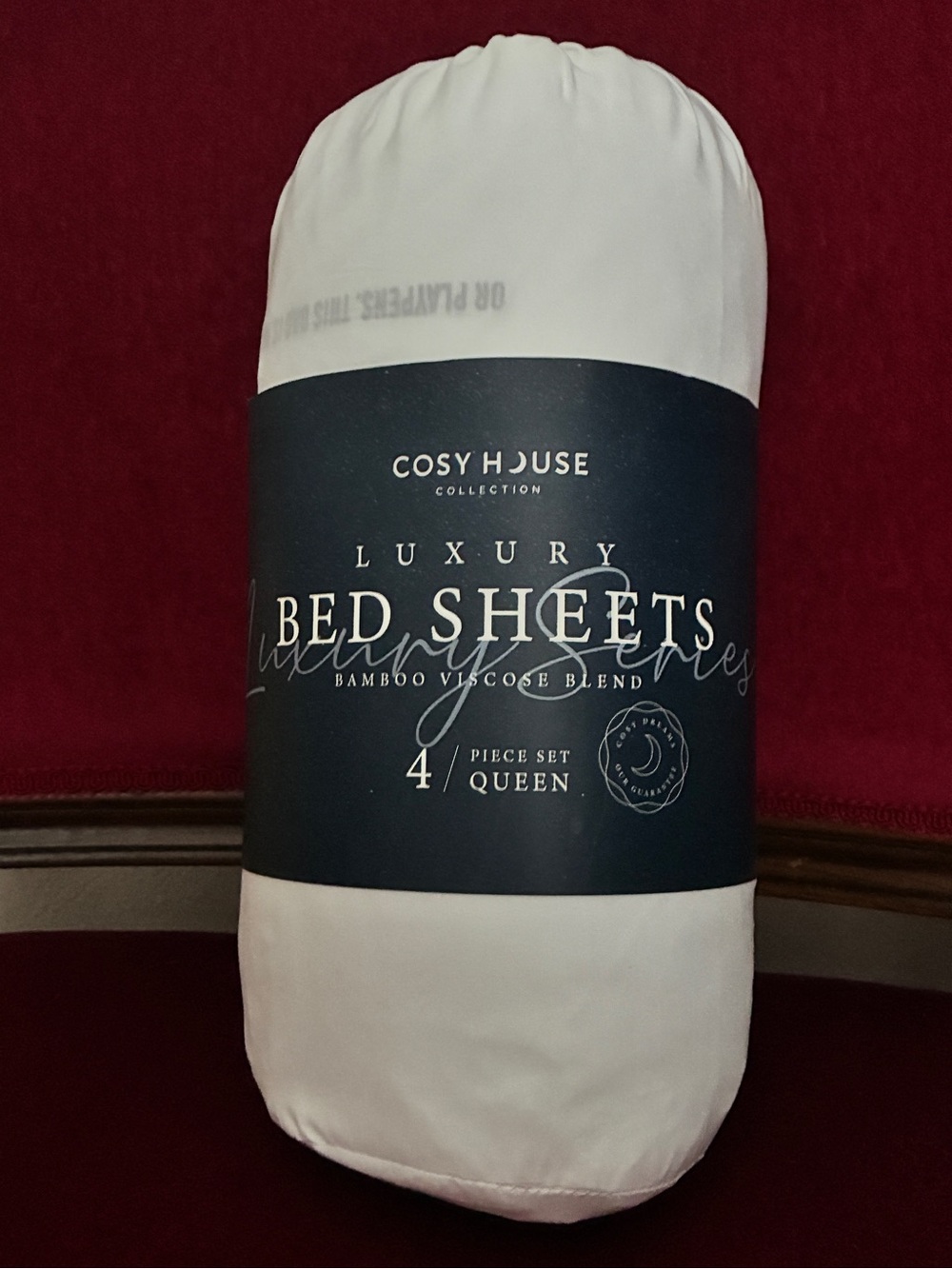 Cosy House 4 piece 100% Bamboo Sheets, Viscose Blend, Queen, White, NEW! $180